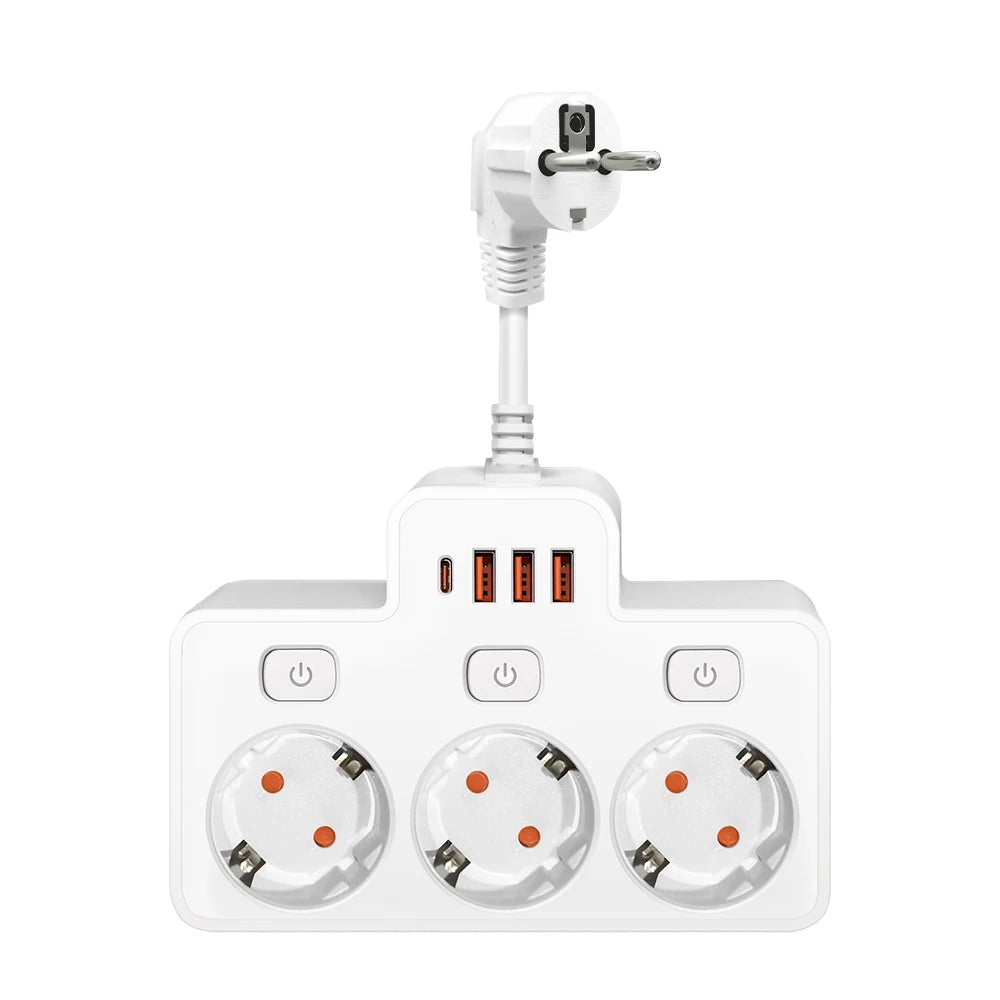 EU Power Strip 🔌 | Wall-Mount Socket ⚡ | USB Charging + Switches 🔋 | Network Filter & Adapter ✅