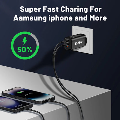 ⚡ 85W GaN USB Type-C Charger QC3.0 PPS PD – Για iPhone, MacBook, Samsung & Laptop