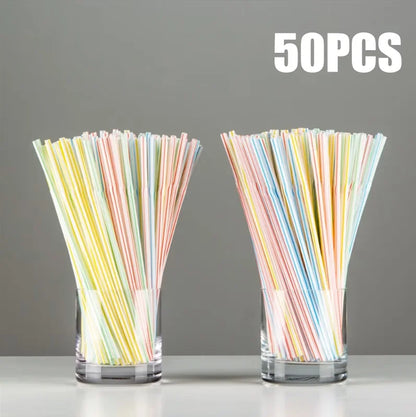 🥤🌈 Plastic Drinking Straws – Πολύχρωμα Καλαμάκια 50-1000PCS ✨ Ιδανικά για Party, Γάμους & Καθημερινή Χρήση