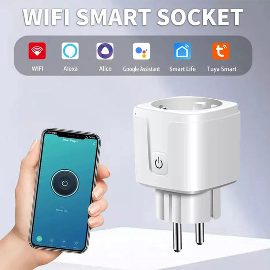 🔌📱 EU Tuya WiFi Smart Plug 16A/20A – Έξυπνη Πρίζα με Power Monitor, Timer & Voice Control ⚡ Συμβατή με Alexa & Google Home