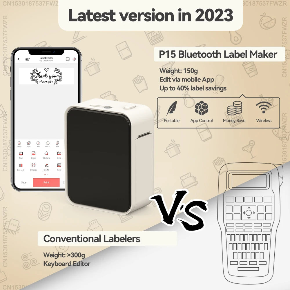 Marklife P15 Φορητός Θερμικός Εκτυπωτής Ετικετών – Bluetooth, Inkless & Wireless Label Maker