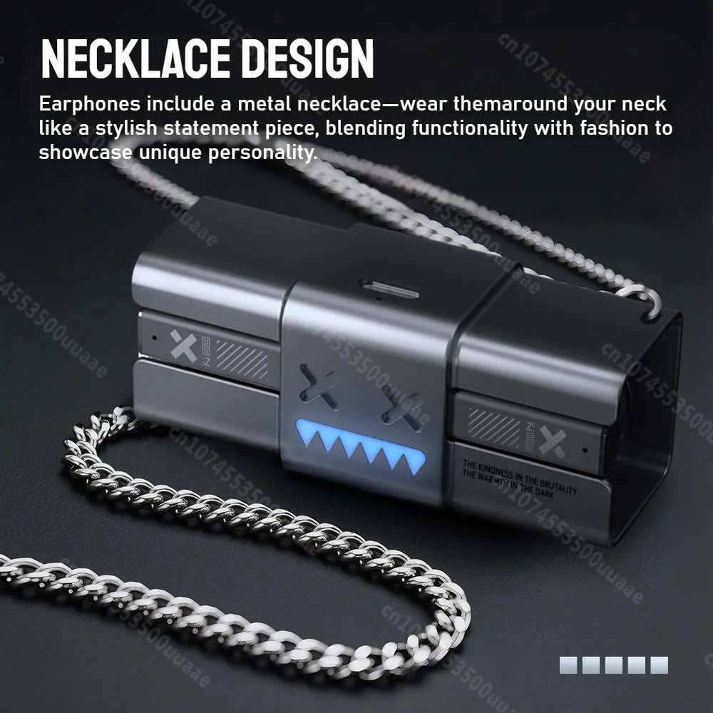 🎧 Zombiescat B10 – -45dB ANC Earbuds with RGB Light & Necklace Design