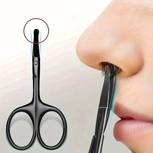 ✂️ 1PC Στρογγυλές Ψαλίδες Ασφαλείας για Τρίχες Μύτης – Stainless Steel