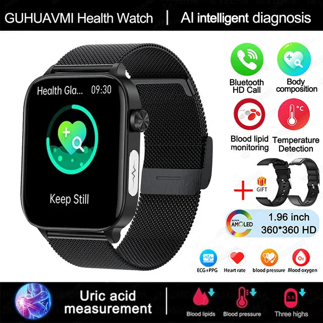 Smart Watch ECG + PPG – Προηγμένο Ρολόι Υγείας & Ευεξίας για Γυναίκες