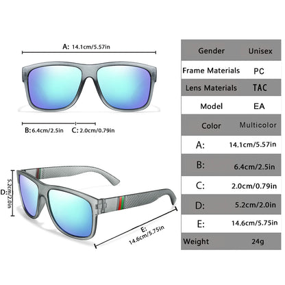 🕶️☀️ Κλασικά Ανδρικά Polarized Γυαλιά Ηλίου – Τετράγωνος Σκελετός, UV400 Προστασία & Vintage Στυλ 🚴‍♂️🎣