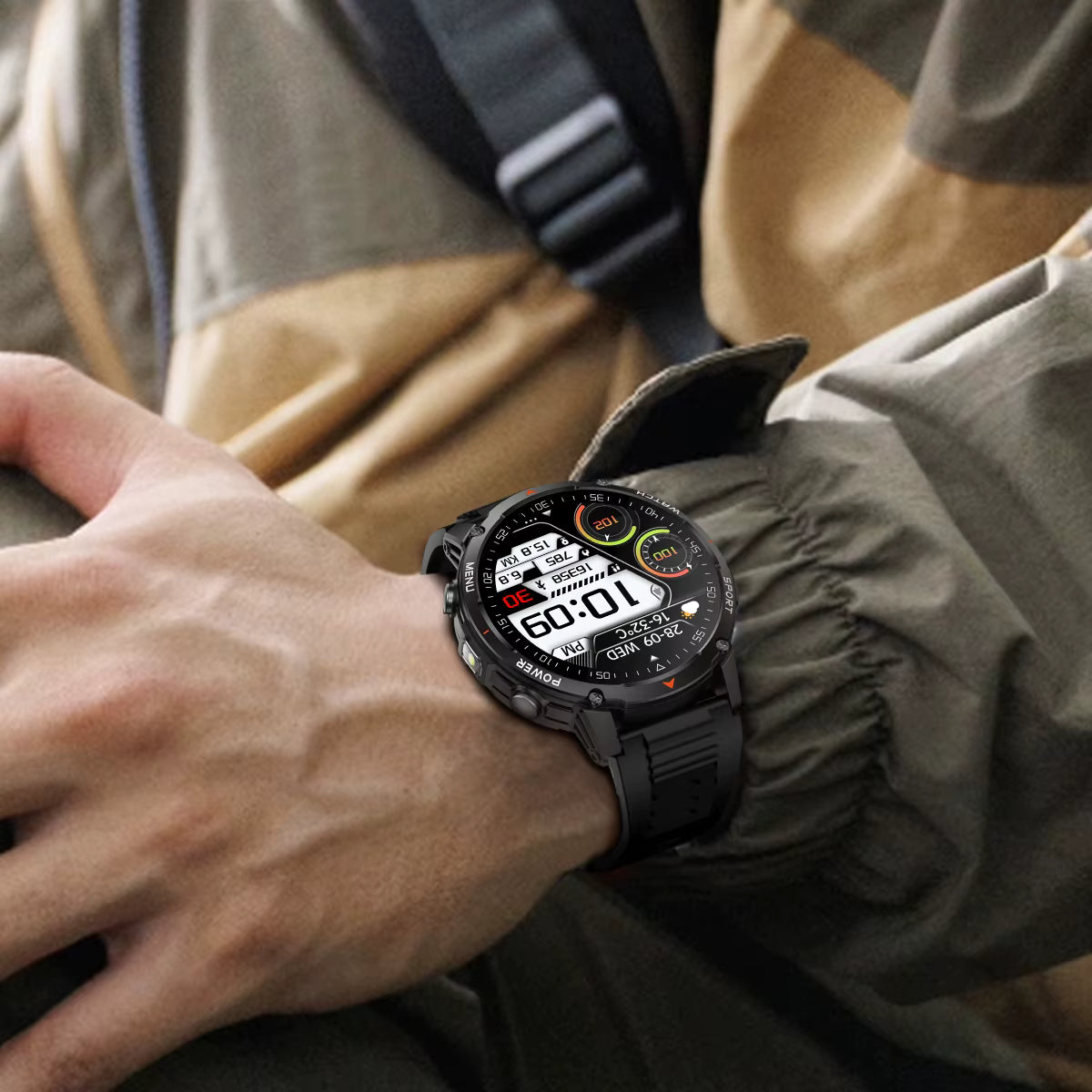 Military Smartwatch με 1400mAh Μπαταρία & Bluetooth Calling