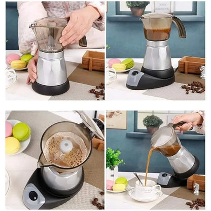 ☕⚡ Ηλεκτρική Καφετιέρα Espresso Moka – Ιταλικού & Κουβανέζικου Στυλ! ⚡☕  Electric Coffee Maker – Italian Cuban Brewing Espresso Moka Pot