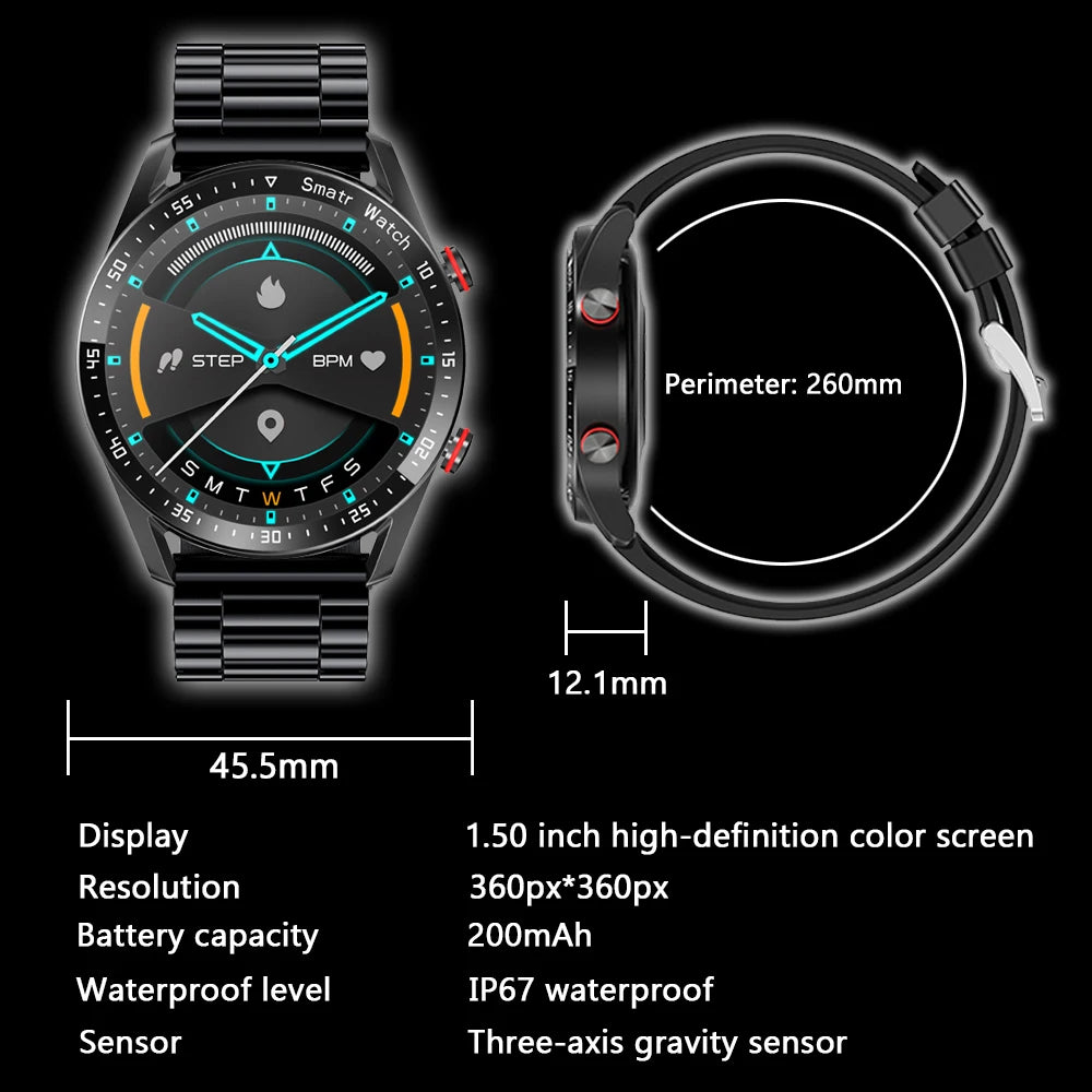 ⌚ New Smart Watch Men – 1.5” Full Touch Screen με Bluetooth Κλήσεις & Fitness Παρακολούθηση
