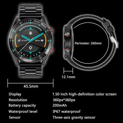 ⌚ New Smart Watch Men – 1.5” Full Touch Screen με Bluetooth Κλήσεις & Fitness Παρακολούθηση