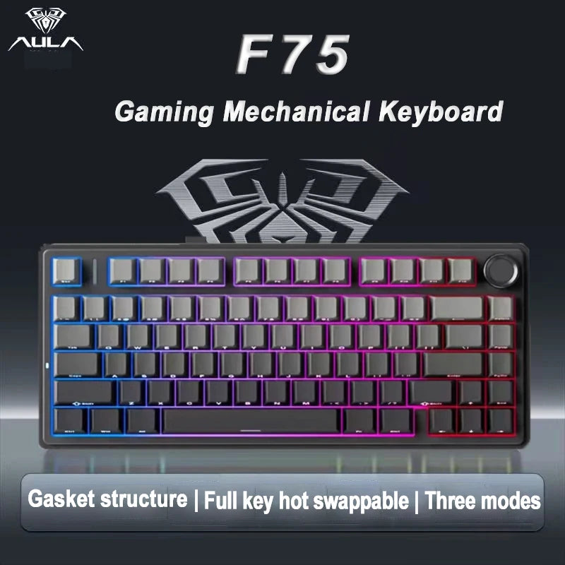 AULA F75 Gaming Mechanical Keyboard RGB – 75% Wireless Layout