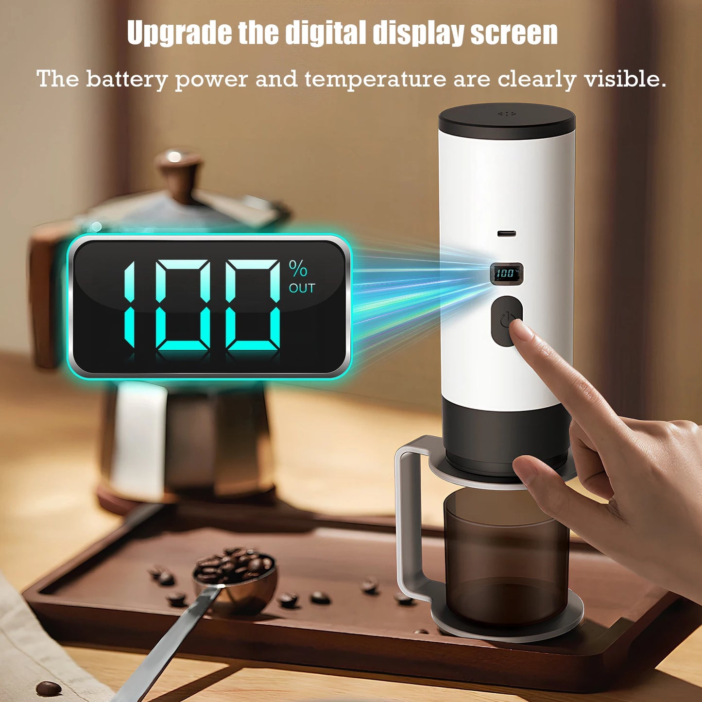 ☕🚀 Wireless Portable Coffee Machine – 3 σε 1 Espresso Maker με Digital Display 🚀☕