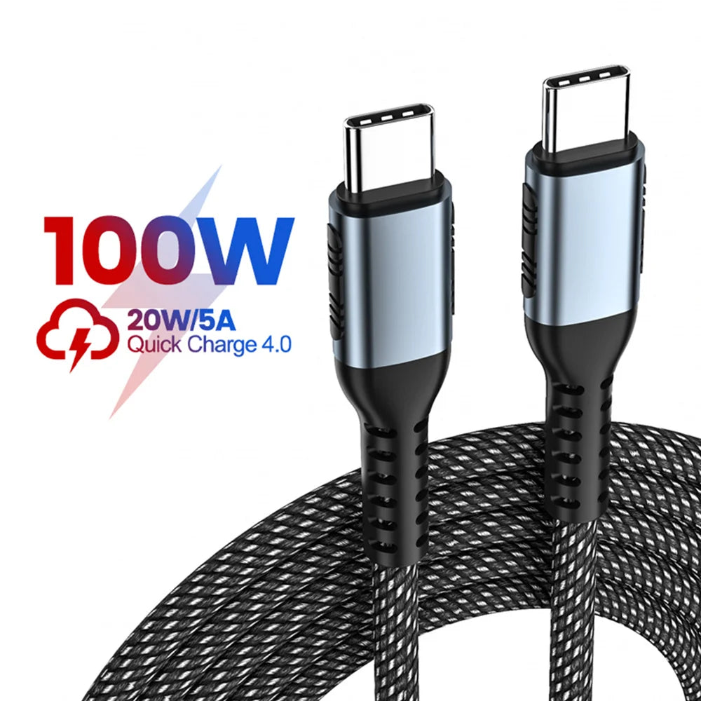 USB-C σε USB-C Καλώδιο Φόρτισης PD 100W (5A) – Ultra Fast Charge για Laptop & Smartphone