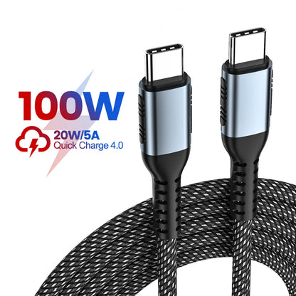 USB-C σε USB-C Καλώδιο Φόρτισης PD 100W (5A) – Ultra Fast Charge για Laptop & Smartphone