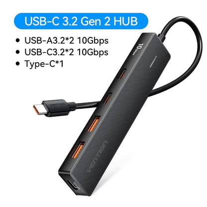 Vention USB 3.2 Gen2 HUB 5 Ports – 10Gbps High-Speed Multiport Adapter
