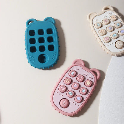 🍼📱 Baby Silicone Teether σε Σχήμα Κινητού 👶✨ (Moonpie)