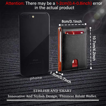 👛🕴️ Ανδρικό Slim Πορτοφόλι – Συνθετικό Δέρμα, RFID Blocking & Money Clip 💳💵