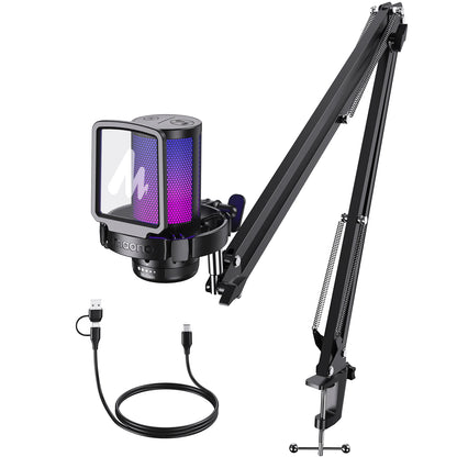 🎤🌈 Maono Gamerwave DGM20S – USB RGB Gaming Microphone με Noise Canceling ⚡