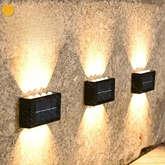 🌞✨ Solar LED Wall Lights – Διακόσμηση & Ατμόσφαιρα στον Κήπο σου! ✨🌞 1pc | 6-10 LEDs | Outdoor Decorative Landscape Lighting