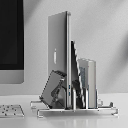 💻📐 New Vertical Laptop Stand 3 σε 1 – Ρυθμιζόμενη Κάθετη Βάση Notebook & MacBook 🎯