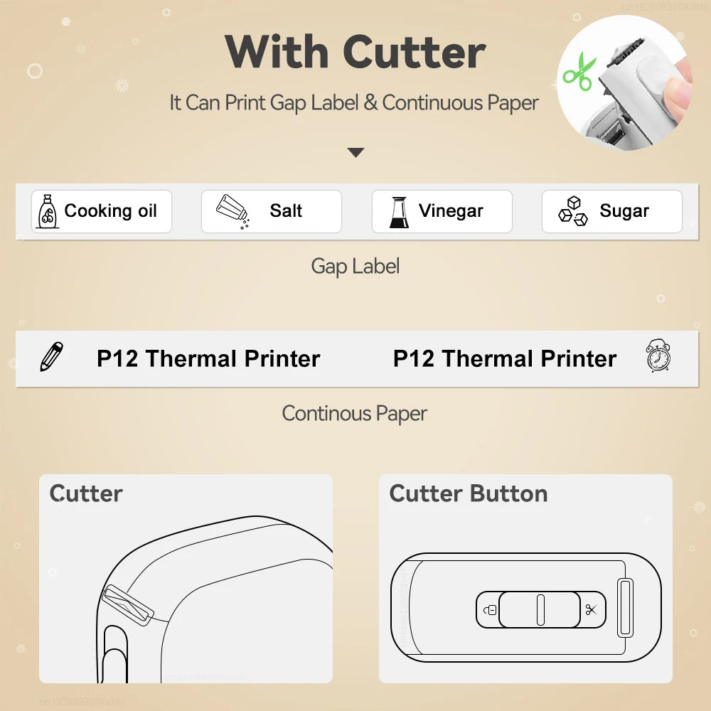 🏷️ P12 Portable Mini Thermal Label Printer – Bluetooth Εκτυπωτής Ετικετών με Marklife App & Επαναφόρτιση Type-C