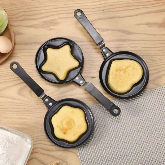 🍳 Δημιουργικό Μίνι Τηγάνι Ομελέτας – Καρδιά ❤️ Αστεράκι ⭐ Λουλούδι 🌸 & Βατραχάκι 🐸 | Αντικολλητικό Pancake/Egg Mold