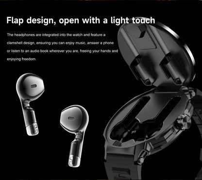 ⌚ Smart Watch με Ενσωματωμένα Bluetooth Ακουστικά 2-σε-1 | NFC, Κλήσεις, GPS, Καρδιακός Ρυθμός & Μουσική – Ιδανικό Δώρο για Άνδρες