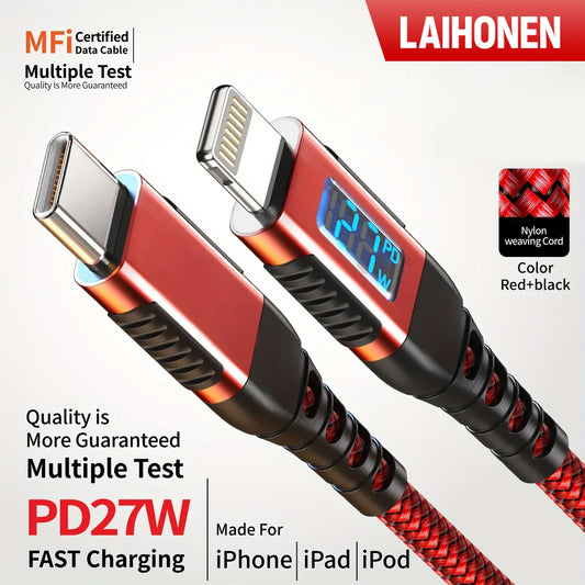 🔌 MFi Certified USB-C σε Lightning Καλώδιο – PD Fast Charging με LED Ένδειξη Γρήγορη φόρτιση, έξυπνη ένδειξη και premium σχεδίαση για το iPhone σου! ⚡🍏