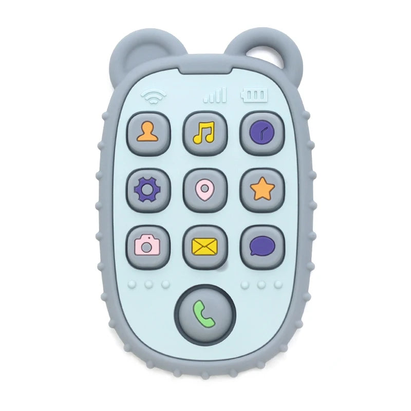 🍼📱 Baby Silicone Teether σε Σχήμα Κινητού 👶✨ (Moonpie)