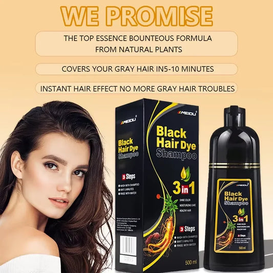 💇‍♀️🌿 Meidu 3-in-1 Instant Coloring Shampoo – Φυσική Βαφή & Περιποίηση Μαλλιών 🎯