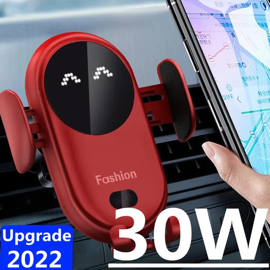 ⚡🚗 30W Wireless Car Charger – Έξυπνη Βάση & Ταχεία Φόρτιση στο Αυτοκίνητο! 🚗⚡ Qi Wireless Charging | Automatic Clamps | 360° Rotation | Air Vent Mount