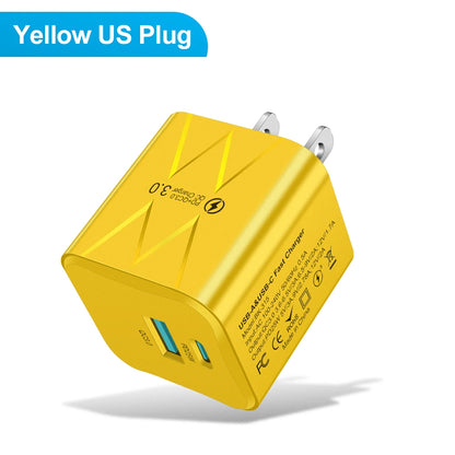 ⚡🔌 PD 25W USB-C Fast Charger 🚀📱 (2 Θύρες – USB-A + USB-C)