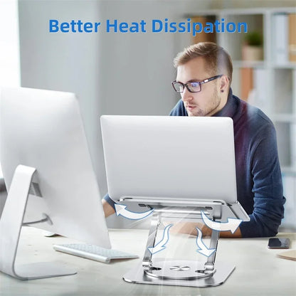 💻🔄 360° Rotating Laptop Stand – Αλουμινένια Ρυθμιζόμενη Βάση MacBook & Notebook 🎯