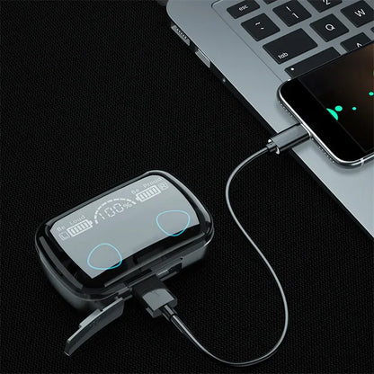 🎧⚡ M10 TWS Bluetooth Ασύρματα Ακουστικά – Με Θήκη Φόρτισης 3500mAh 🔋 9D Stereo Bass, Waterproof & Sports Earbuds