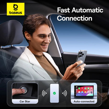 🚗📲 Baseus Wireless CarPlay Adapter – Wired to Wireless Converter (Plug & Play)