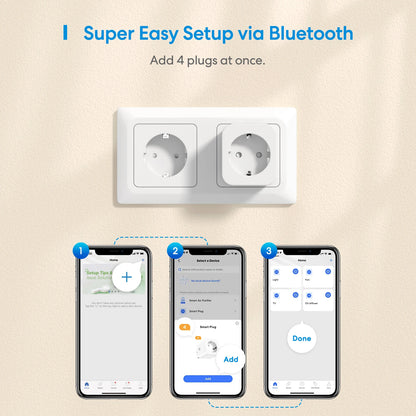 Meross 16A EU Smart Plug Wi-Fi με Energy Monitoring & Bluetooth Setup