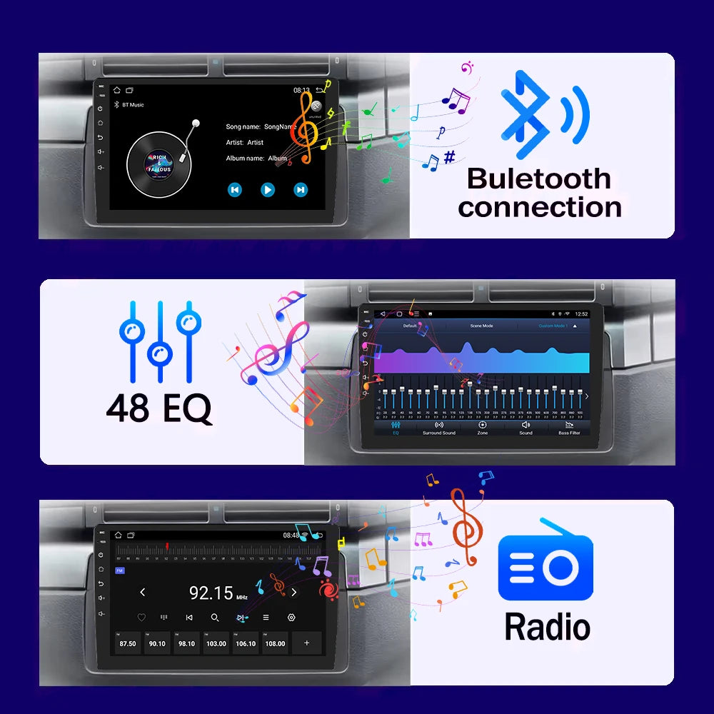 🚗🎶 BOSSCAR 2 Din Android 12 Car Multimedia Player – Οθόνη 7"/9"/10.1", 4G + 64G, GPS, CarPlay & Android Auto 📡✨