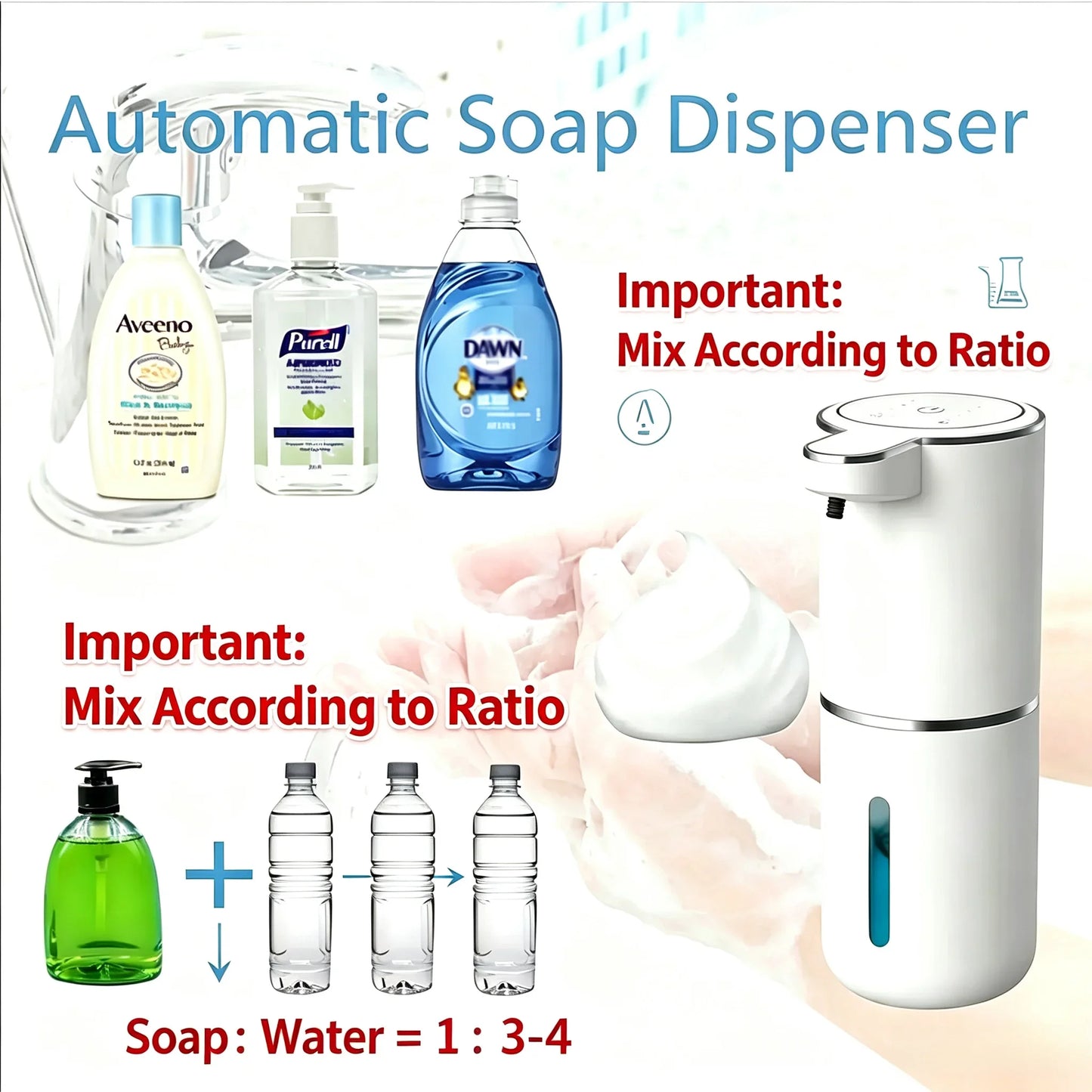 🧼 Automatic Touchless Soap Dispenser – Αυτόματος Dispenser Σαπουνιού με Αισθητήρα Υπερύθρων & USB Φόρτιση