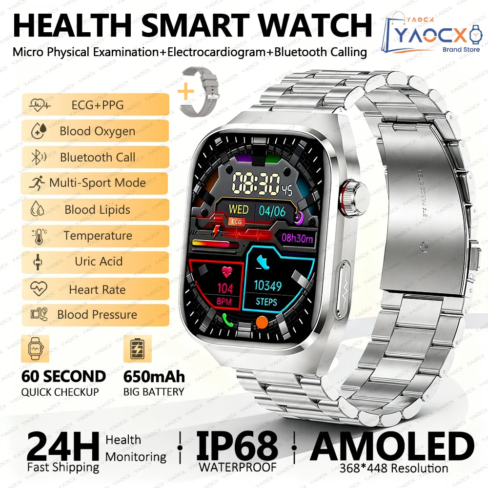 ⌚ AI Health Diagnosis Smart Watch – Advanced Health Analysis Watch with ECG + PPG & Calls