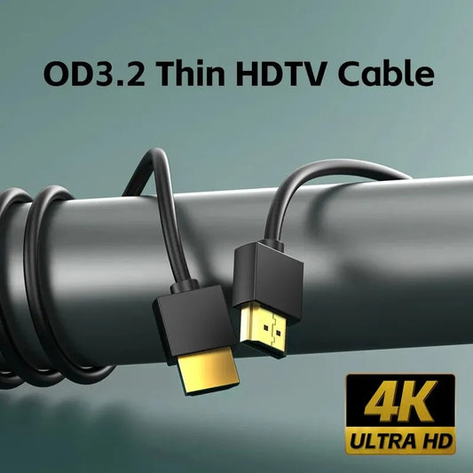 📺 Ultra Thin HDTV Cable OD 3.2mm | 4K@60Hz | HDMI 2.0 | Ελαφρύ & Ευέλικτο