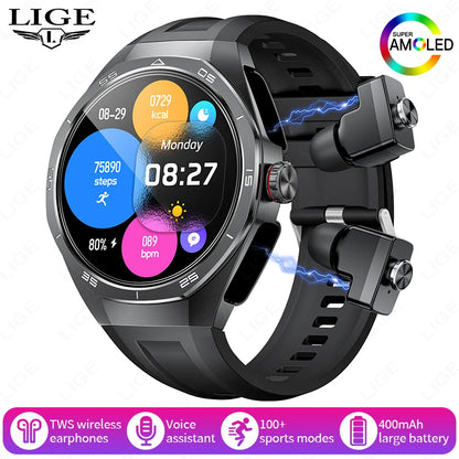 ⌚ LIGE NFC Smart Watch με Ενσωματωμένα Bluetooth Ακουστικά | Κλήσεις, Καρδιακός Ρυθμός, Οξυγόνο, Μουσική & Voice Assistant