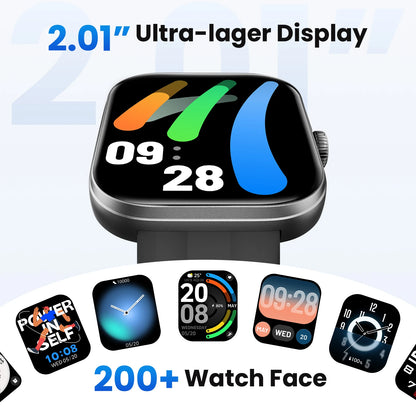HAYLOU Watch Faro Smartwatch 2.01" – Bluetooth Κλήσεις, 150+ Αθλητικές Λειτουργίες, 12 Ημέρες Μπαταρία & 1ATM