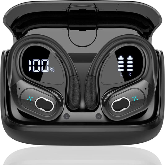 Wireless Sport Earbuds Bluetooth 5.4 με Earhooks, ANC, LED Display & έως 75 Ώρες Αυτονομία