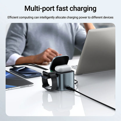 ACEFAST 6-in-1 Magnetic Wireless Charging Station – 15W & GaN PD 65W
