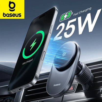 🚗📱 Baseus Qi2.2 Cooling Magnetic Car Phone Holder – 25W Wireless Fast Charger