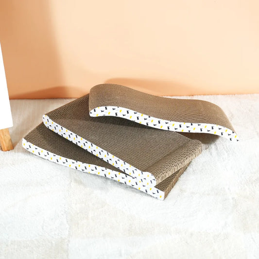 🐱 Ξύλινη Ξύστρα & Κρεβατάκι για Γάτες – Cat Scratching Board | Ανθεκτική Αναστρέψιμη Επιφάνεια από Χαρτόνι με Catnip