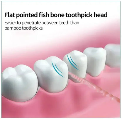 🦷✨ Portable Ultra Fine Toothpick – Διπλής Κεφαλής Οδοντογλυφίδες σε Οικογενειακή Συσκευασία (200τμχ) 🎯