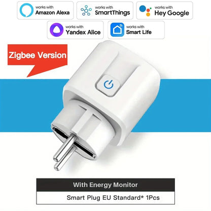 🔌 TNCE Tuya Smart Plug – Zigbee 3.0 ή WiFi | 16A / 20A | Έξυπνη Πρίζα με Energy Monitoring & Voice Control