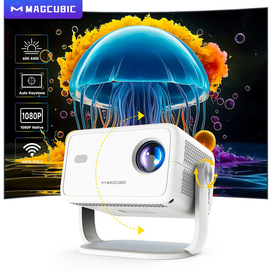 🎥 Magcubic L018 4K Projector – Native 1080P | 650 ANSI | Android 11 | 360° Περιστροφή | Auto Focus | WiFi6 | BT5.2 | Air Mouse