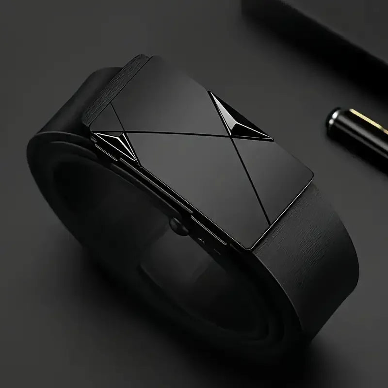 👔 Ανδρική Ζώνη PU Leather – Κομψή με Αυτόματο Κούμπωμα για Κάθε Περίσταση ✨