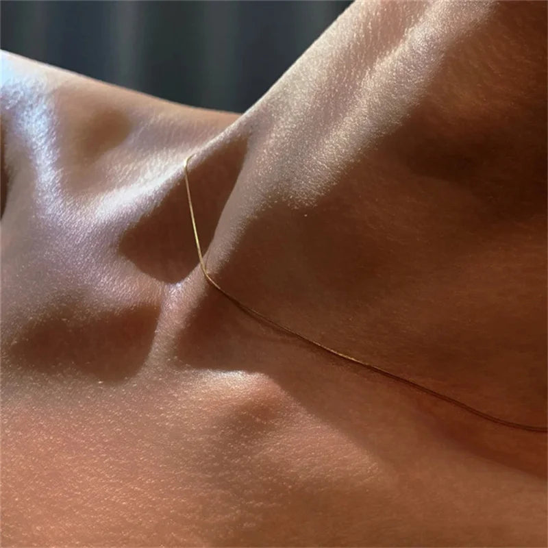 💎 Vintage Χρυσή Αλυσίδα Λαιμού – Stainless Steel Snake Chain Unisex Κολιέ για Party & Fashion Style ✨👩👨